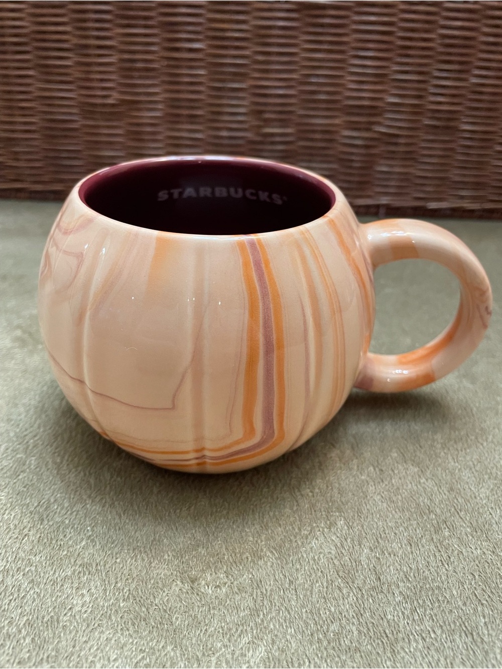 Starbucks Peach and Orange Swirl Ceramic Mug